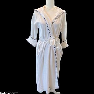 Bill Blass Vintage Terry Cloth Hooded Bathrobe M